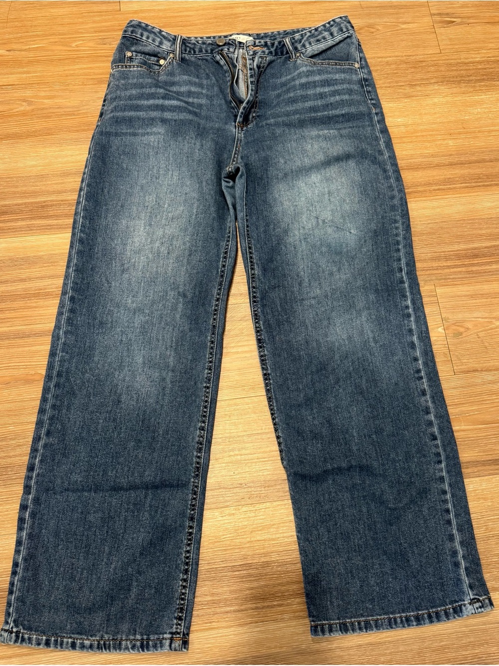Oat Relaxed wide-Leg Jeans in Medium Blue size 10/30